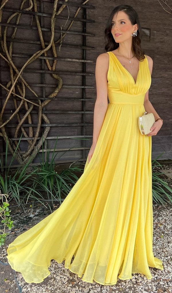 vestido amarelo para madrinha de casamento