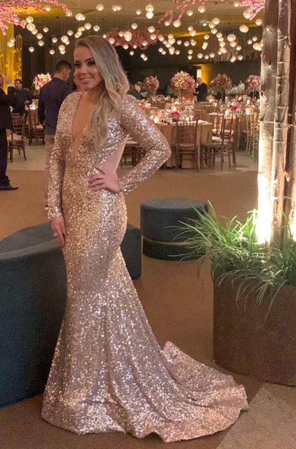 vestido de festa prata para formanda