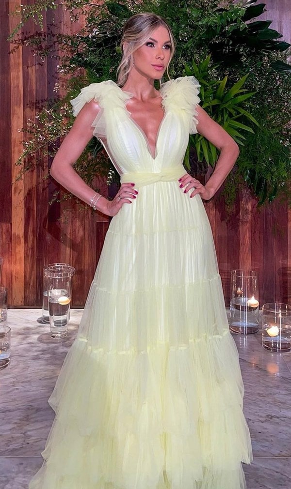 vestido longo amarelo para madrinha de casamento