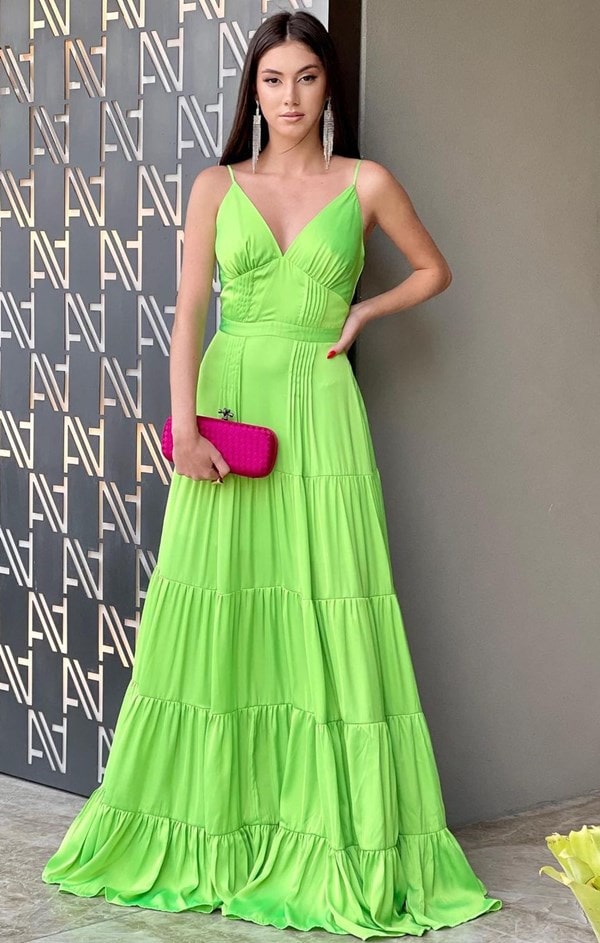 vestido verde lima para convidada de casamento