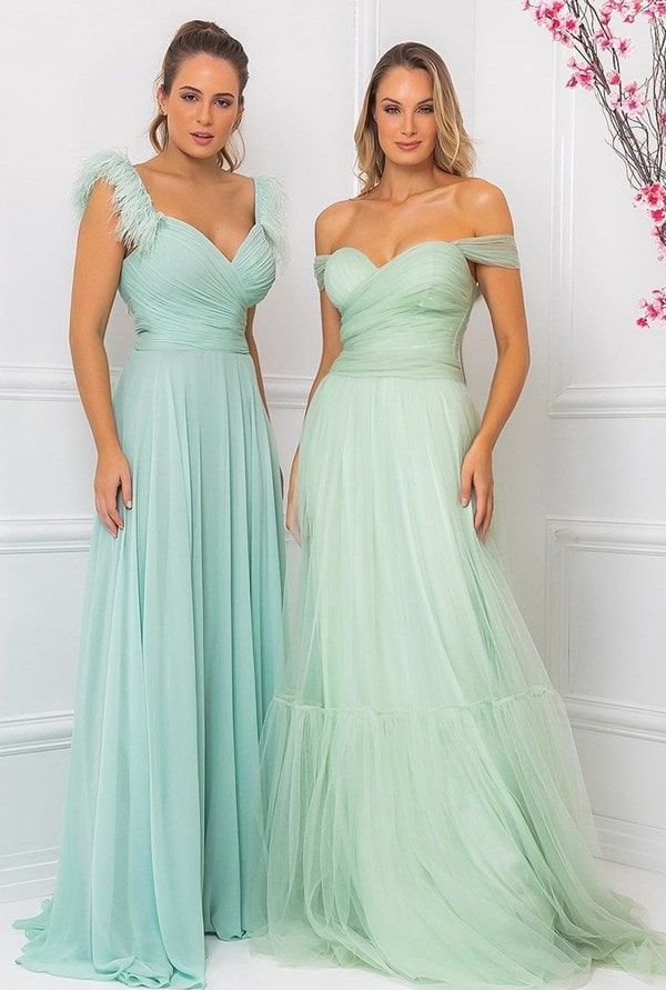 vestido verde menta para madrinha de casamento