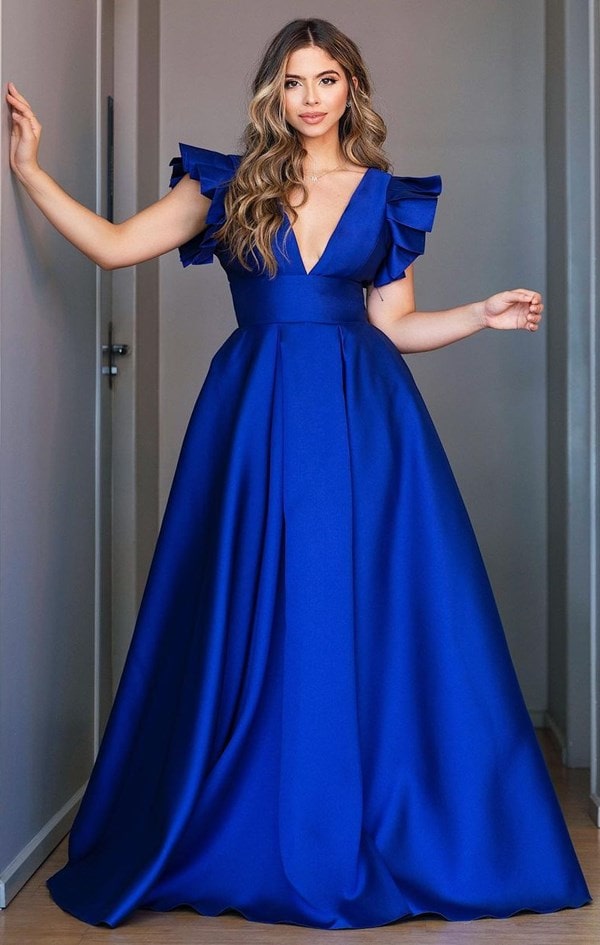 vestido longo azul royal para madrinha de casamento