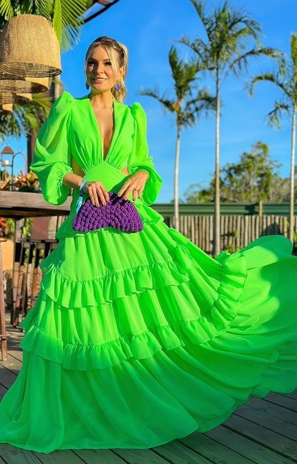 vestido verde convidada casamento dia