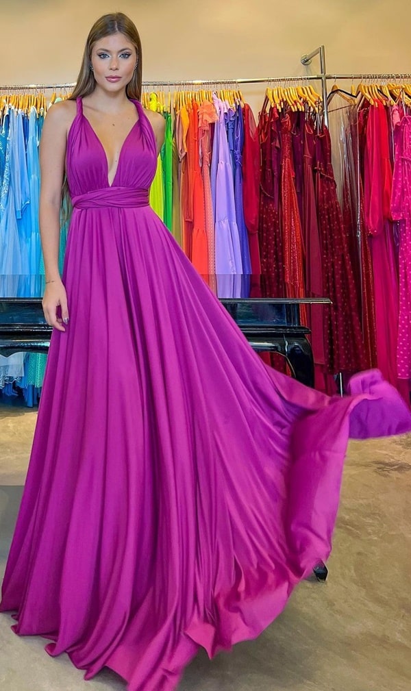 vestido mil formas fúcsia para madrinha de casamento