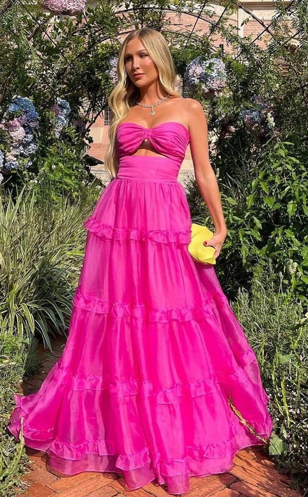 vestido de festa pink para casamento dia