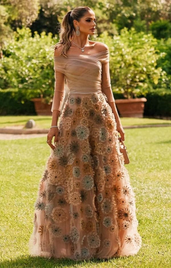 Thassia Naves vestido de festa Dior casamento na Itália