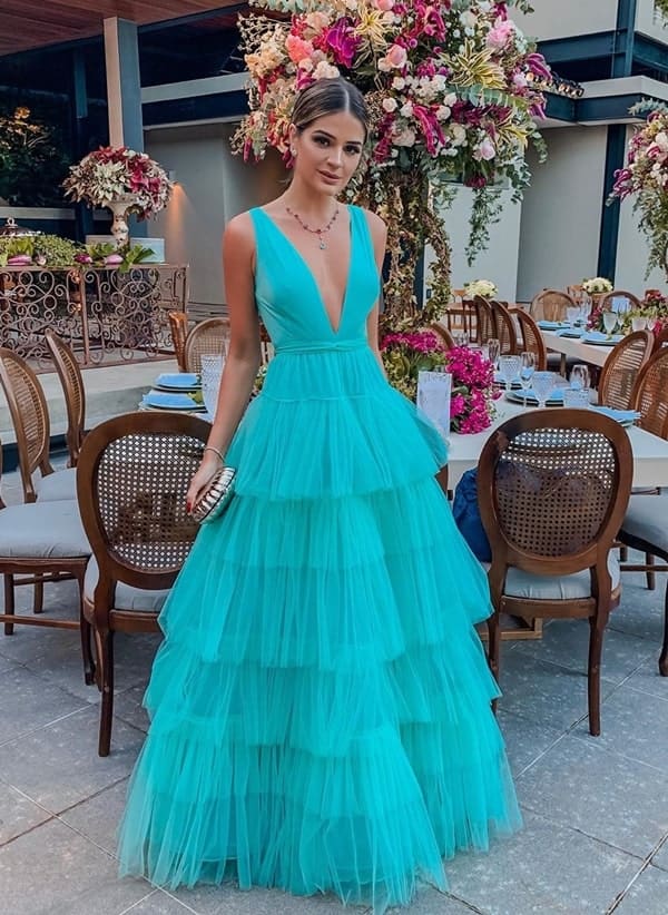Thassia Naves vestido de festa tiffany casamento