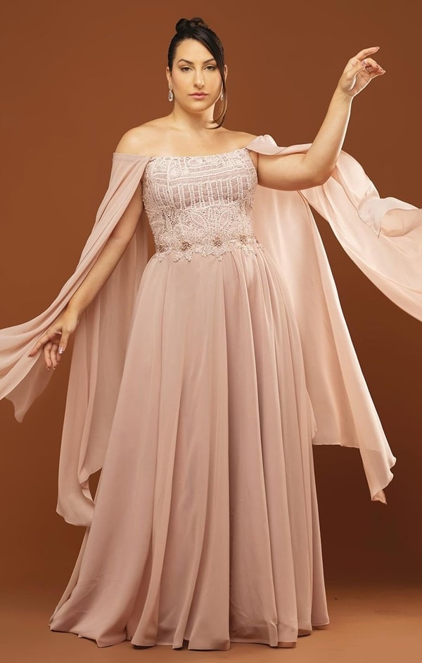 vestido nude rose para mãe da noiva casamento dia