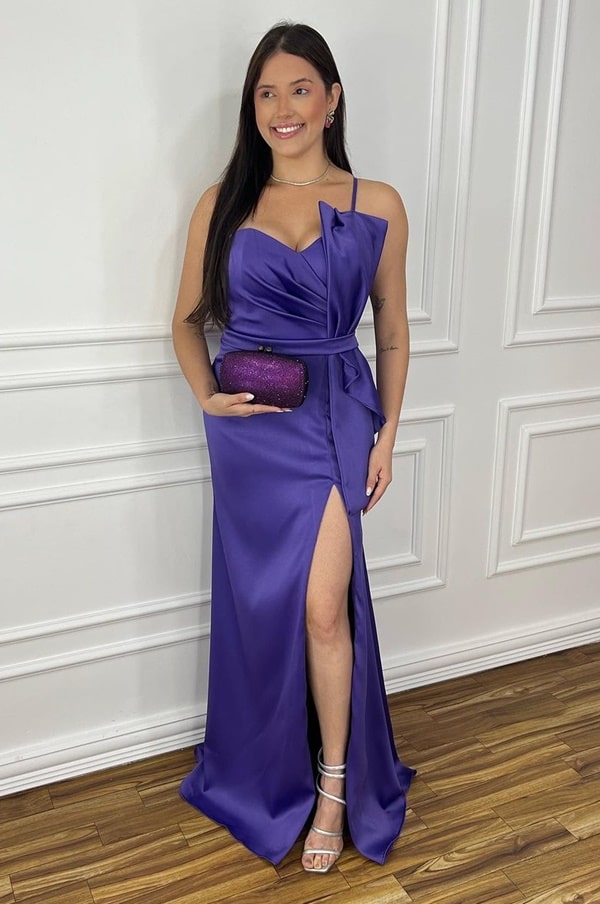 vestido de festa longo roxo com fenda