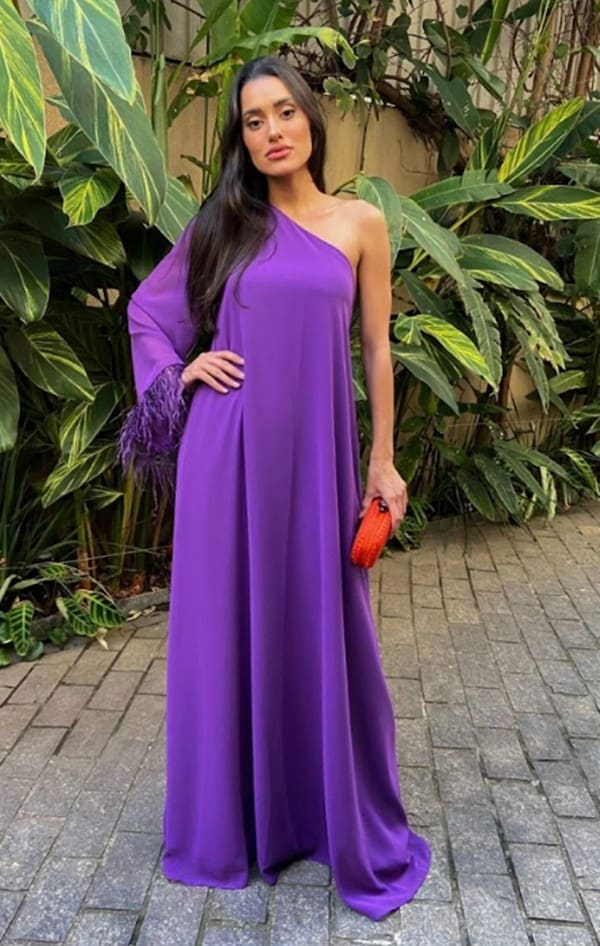 vestido longo roxo