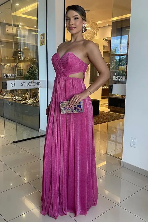 vestido rosa de lurex para convidada de casamento