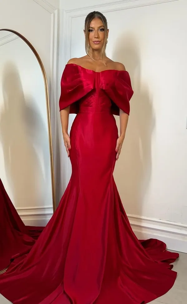 vestido de festa longo sereia vermelho