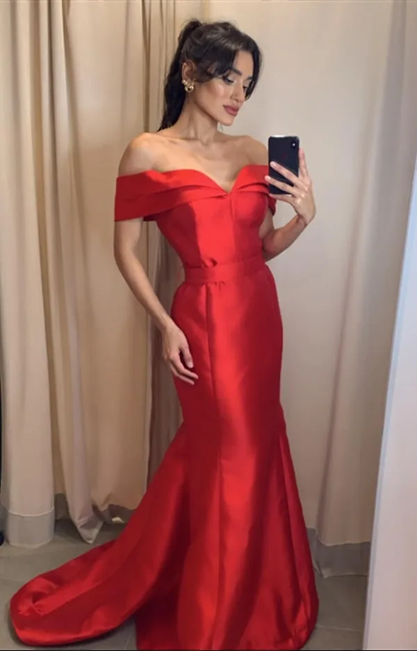 vestido de festa vermelho modelo sereia