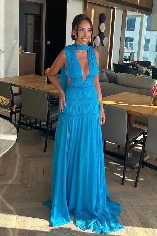 vestido azul para convidada de casamento